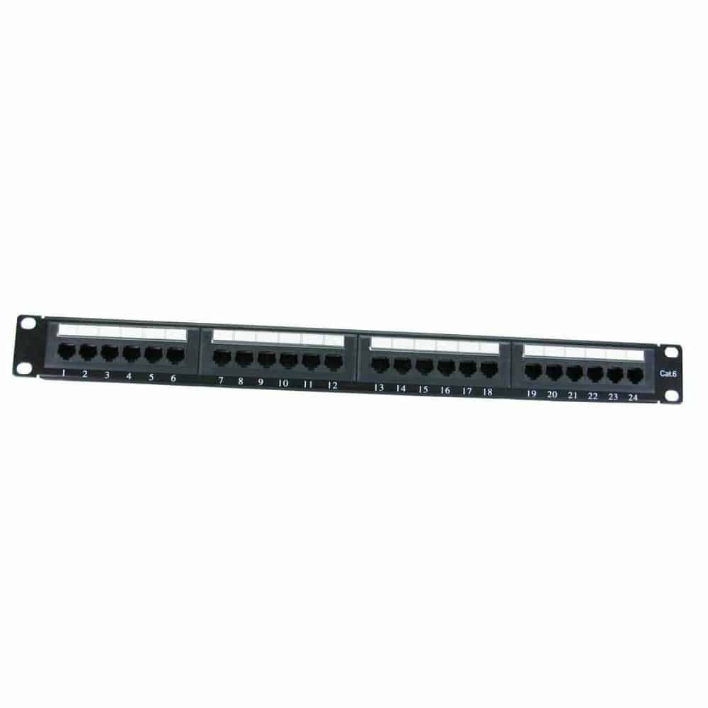 Progressiverobot 24 Port 1u Cat 6 Patch Panel Supports T568 AandB wiring and Easy installation